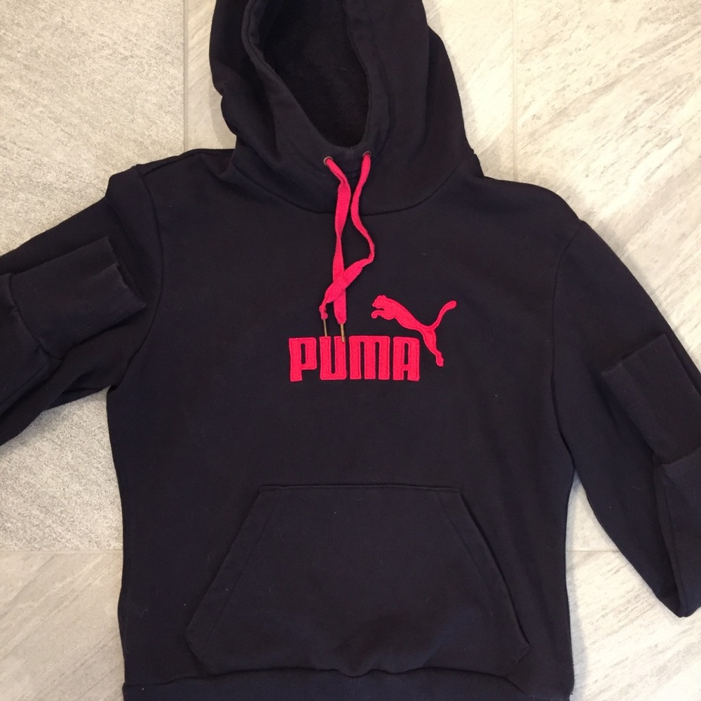 Puma Navy & Pink Hooded Sweatshirt Size Small